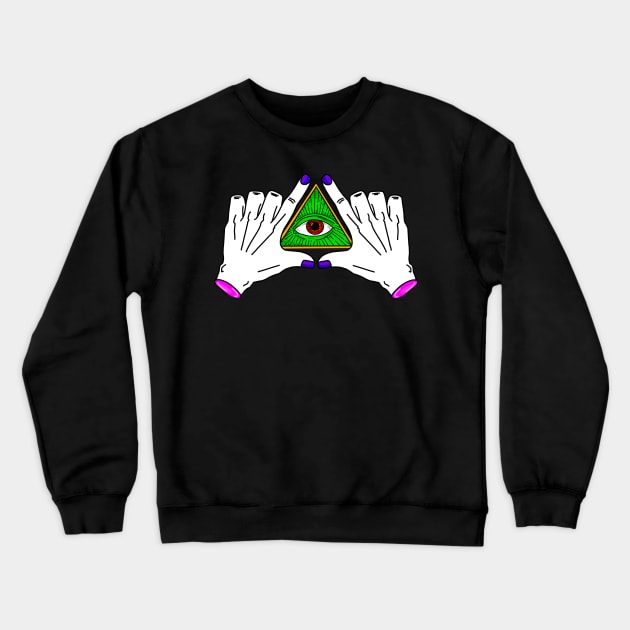 Illuminati Skeleton All-seeing eye Crewneck Sweatshirt by heidiki.png